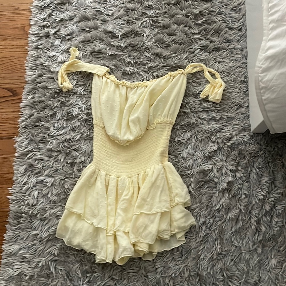 yellow ruffle romper